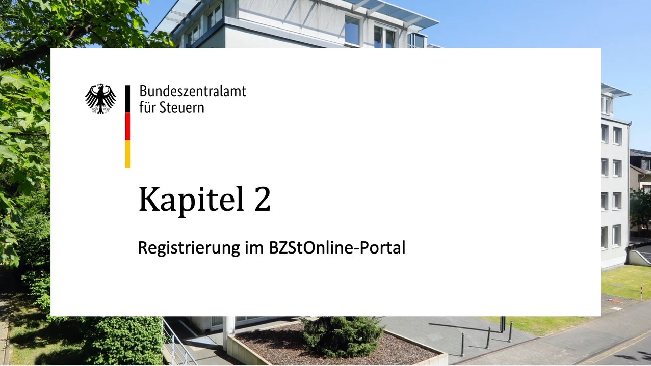 Registrierung im BZStOnline-Portal